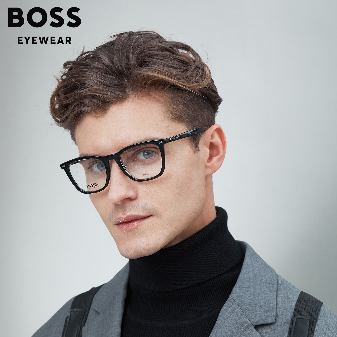 hugo boss男士黑框板材1293眼镜框 宝岛眼镜眼镜架