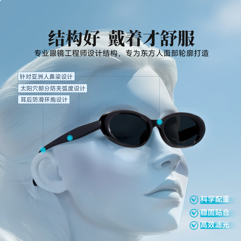 eyeplay目戏猫眼墨镜女2025新款复古小框太阳镜防UV紫外线41011