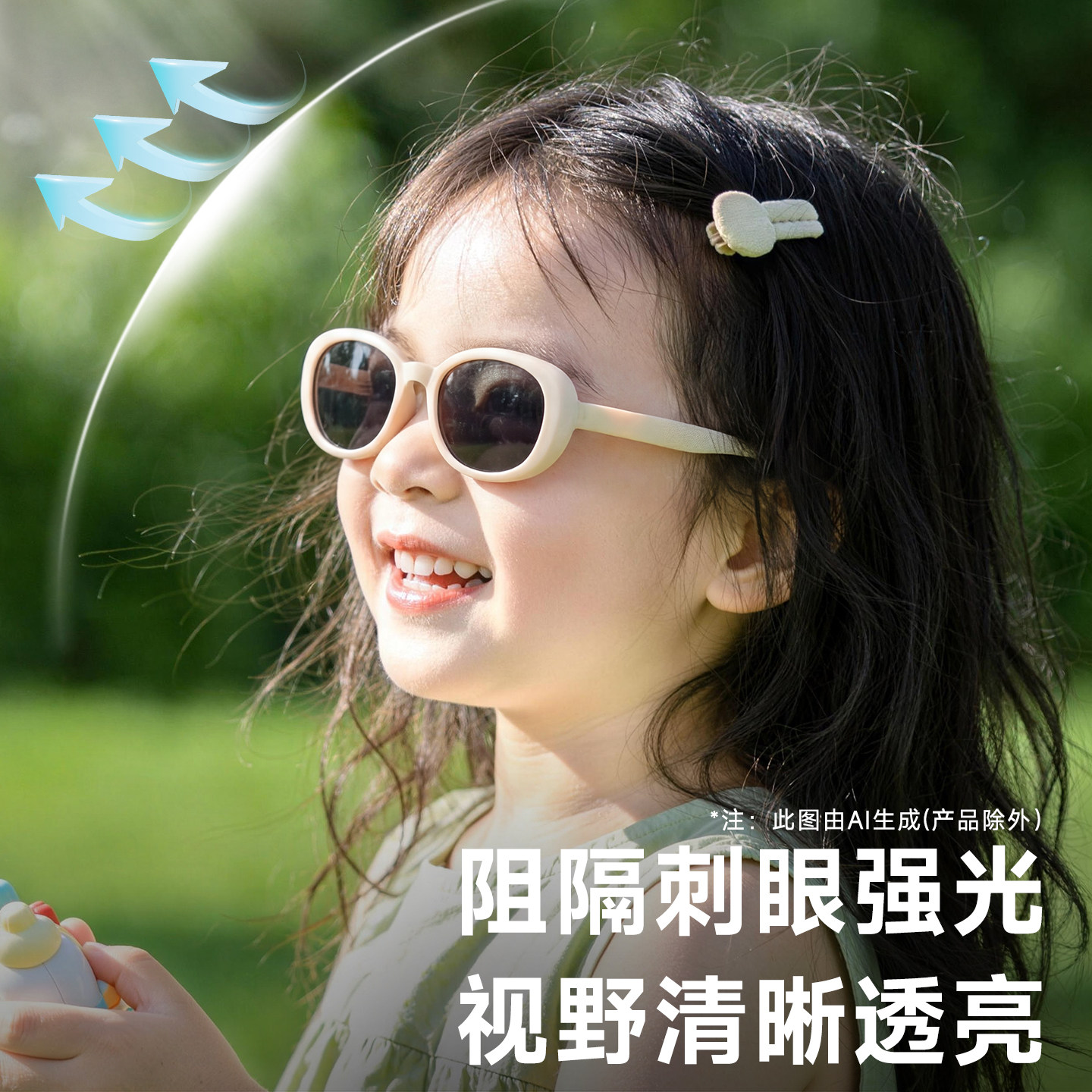 目戏儿童太阳镜女童时尚猫眼墨镜时尚防晒防紫外线墨镜女孩71001