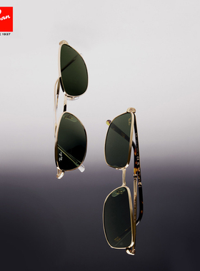 RayBan雷朋墨镜太阳镜金属复古窄框时尚男女同款矩形防晒0RB3717