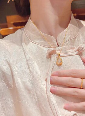 天然玉髓葫芦锁骨链女新中式