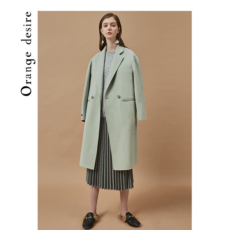 orange desire双面呢女秋羊毛大衣 orangedesire毛呢外套
