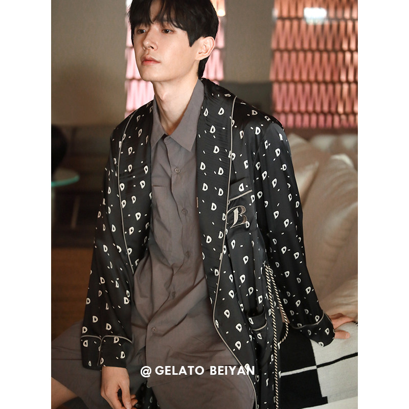 贝妍高级感睡衣男士春秋季柔软棉长袖晨袍浴袍宽松大码家居服睡袍,淘宝优惠券,粉丝福利购,淘宝优惠卷