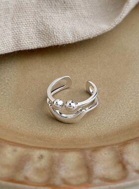渌洸所极简设计感开口微笑戒指