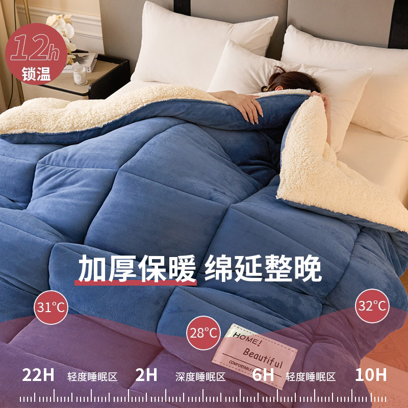 冬季羊羔绒被子2025新款棉被被芯冬天单人宿舍秋冬被加厚保暖10斤,淘宝优惠券,粉丝福利购,淘宝优惠卷