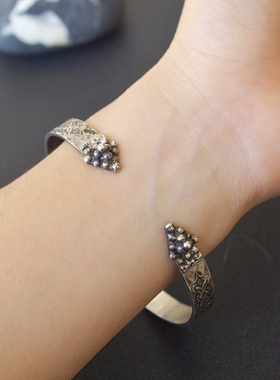 美国复古纯银开口手环