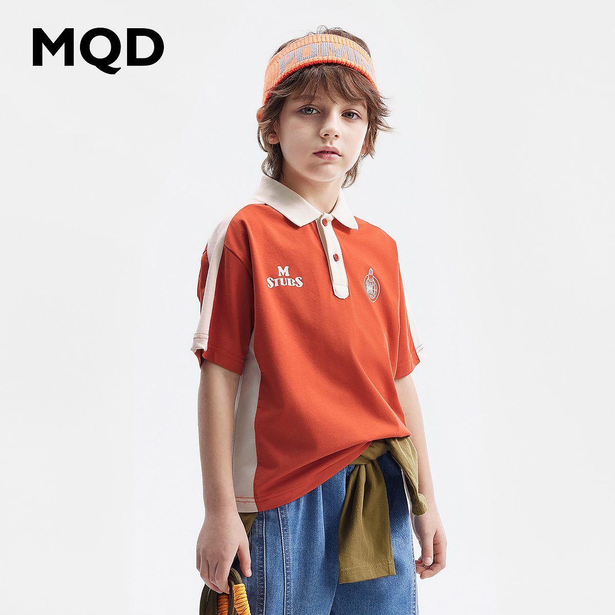 MQD童装 呼吸T儿童夏季polo衫24新款运动弹性男童短袖T恤吸湿速干 - 图0