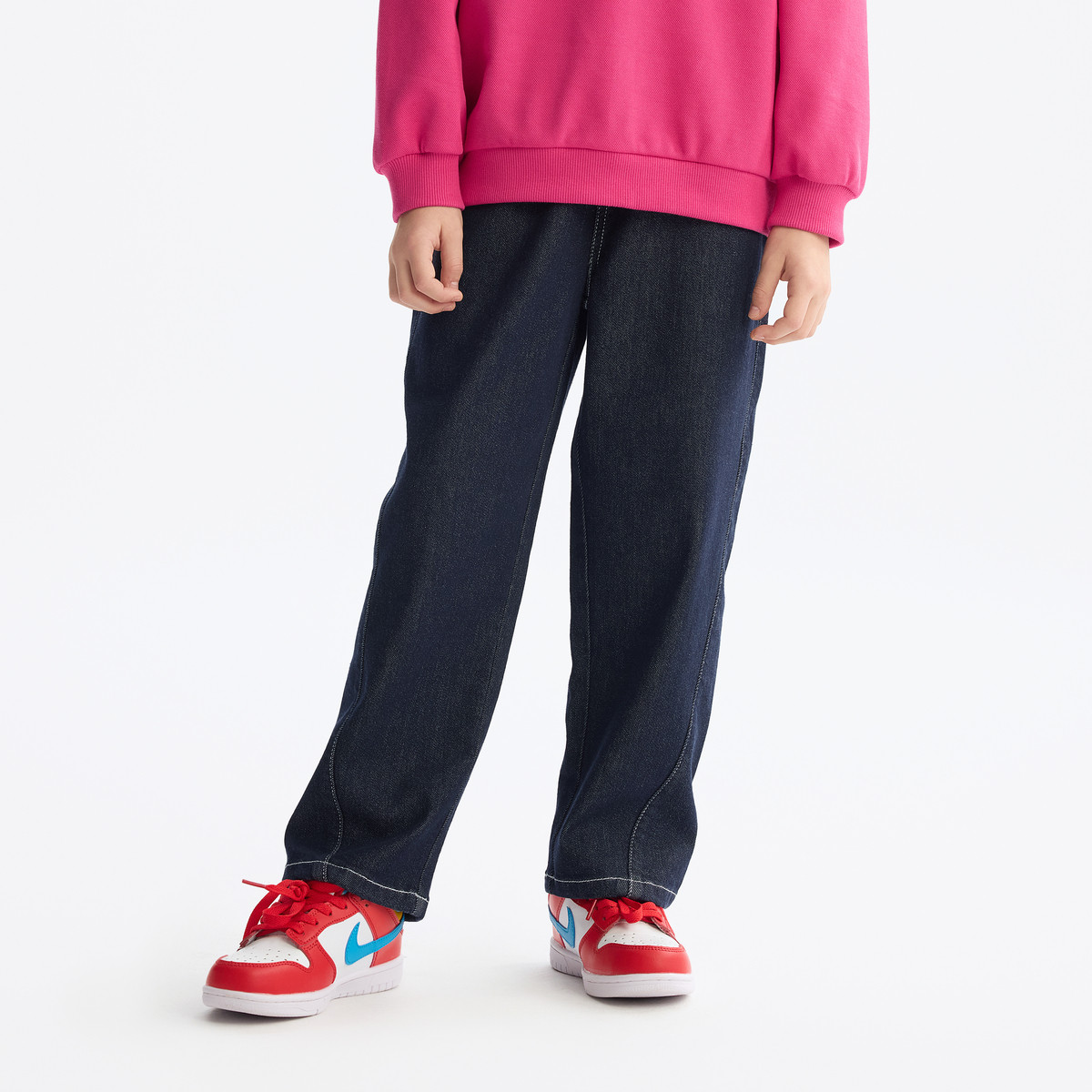 MQD童装女童裤子2025春季新款儿童牛仔裤百搭长裤中大童直筒裤,淘宝优惠券,粉丝福利购,淘宝优惠卷