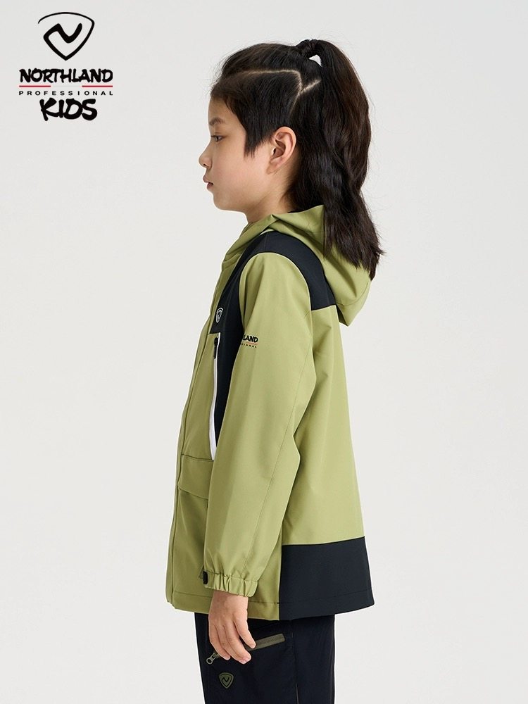 NORTHLAND儿童单层冲锋衣春季新品防风防水时尚运动户外衣 - 图1