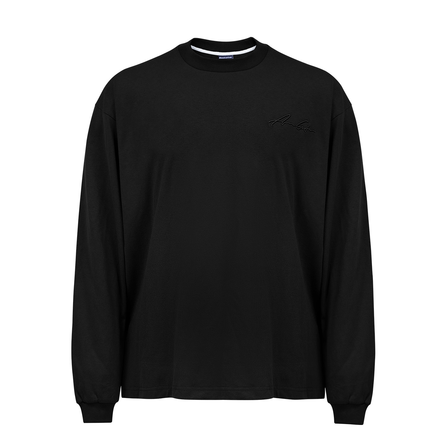 ACUSA基础HipHop纯棉小领口长袖打底纯色黑白休闲T恤西海岸肥大男,淘宝优惠券,粉丝福利购,淘宝优惠卷