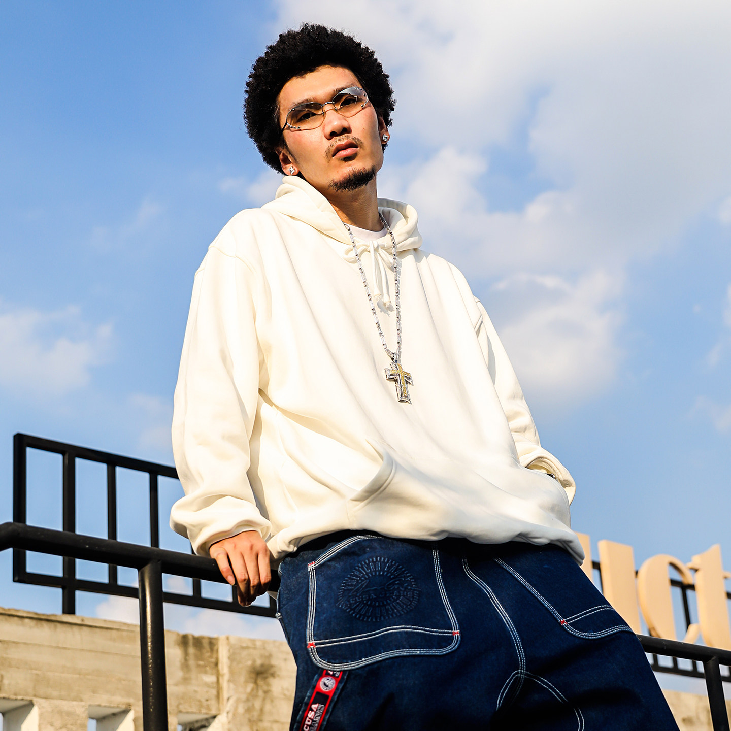 hiphop纯色加绒帽衫嘻哈说唱街舞90s美式街头宽松套头卫衣男秋冬,淘宝优惠券,粉丝福利购,淘宝优惠卷