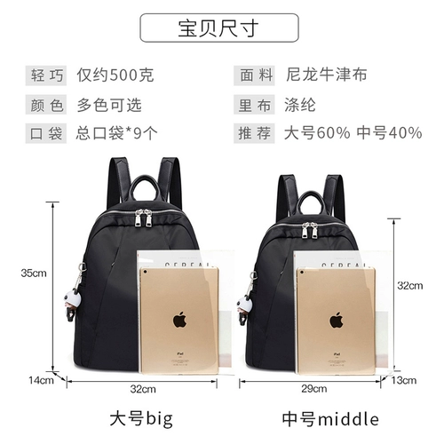 Рюкзак, нейлоновая модная универсальная сумка через плечо, ткань оксфорд, коллекция 2023, в корейском стиле