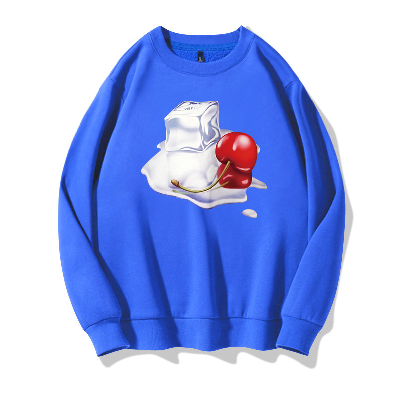 大樱桃印花oversize宽松韩版bf卫衣 靓锦服饰卫衣/绒衫