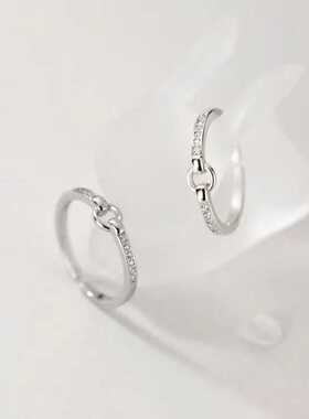 女款闺蜜戒指S925纯银小众设计女