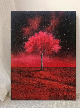 血色浪漫彼岸花石英砂肌理画diy