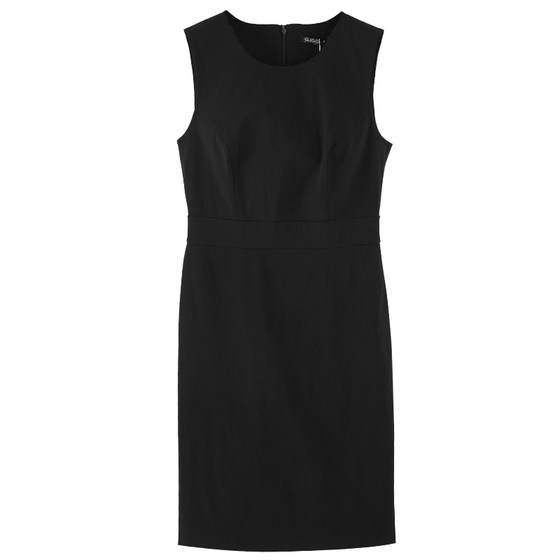 Plus size women's straight stretch classic vest little black dress