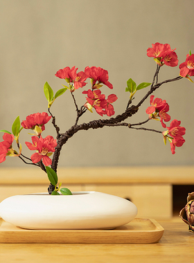 新中式仿真樱花桃花造型室内桌面