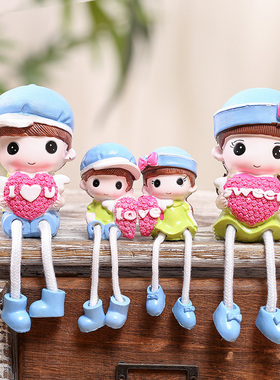 树脂吊脚娃娃可爱风儿童装饰品