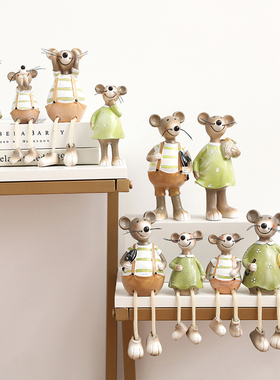 鼠年呆萌风树脂摆件工艺品