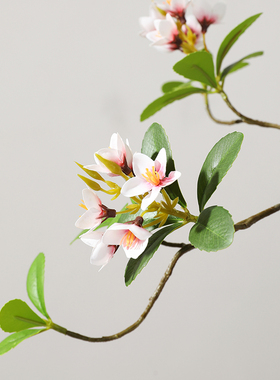 一枝成景仿真花海棠树枝高级感客厅花瓶套装摆件假花海岛绿植树枝