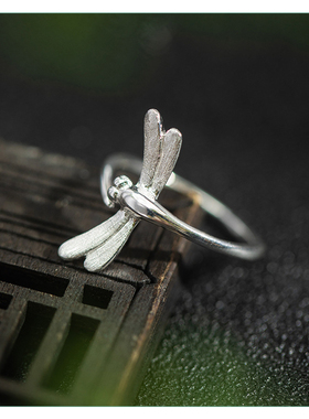 s925银小蜻蜓开口指环