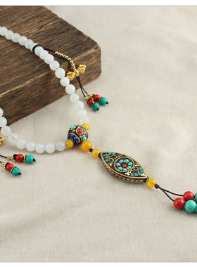 多用途长款珠串斜垮链背背项链