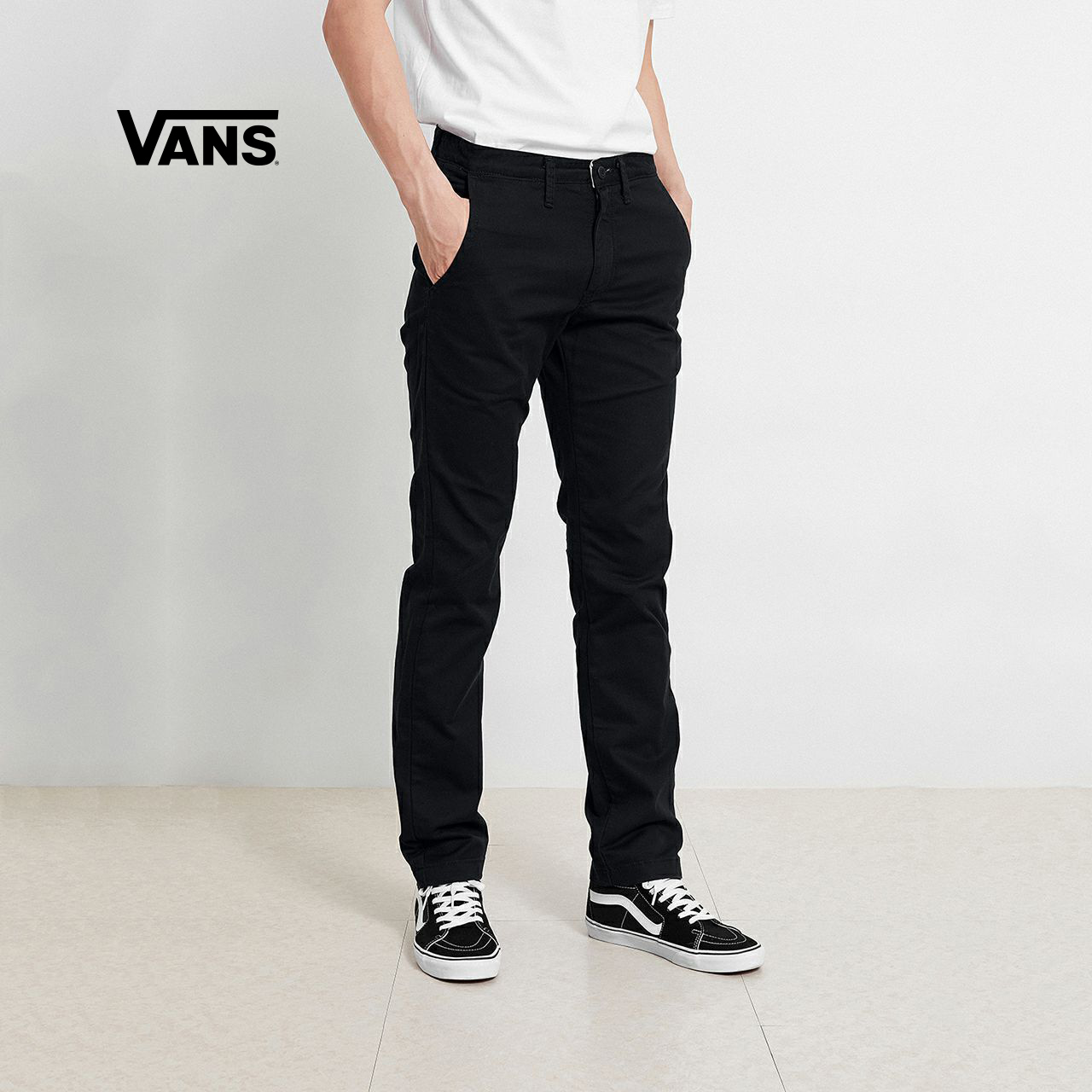 Vans Vans Men's Woven Pants Black Sports Casual Pants Work Style New Official Authentic