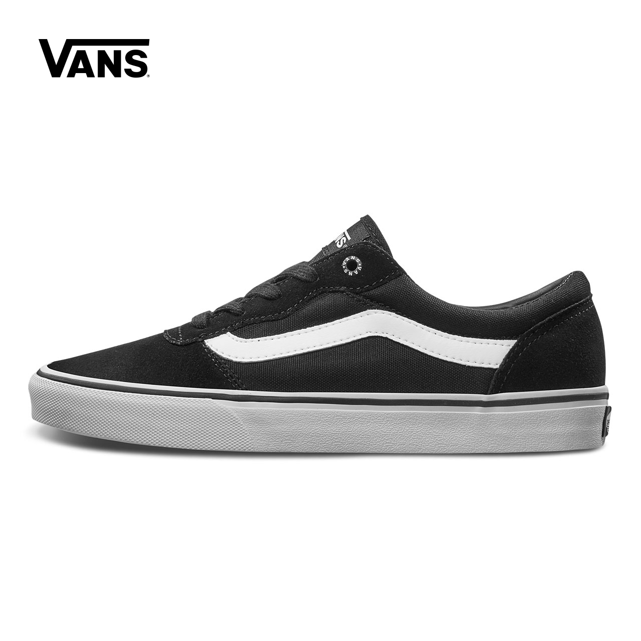 Vans範斯官方正品 黑色側邊條紋低幫男士運動休閒鞋