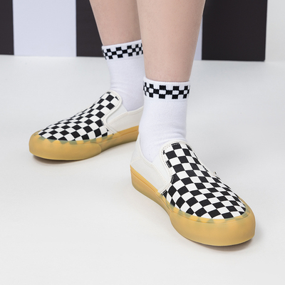 【新势力】Vans范斯官方 Slip-On黑白棋盘格生胶底舒适轻便板鞋