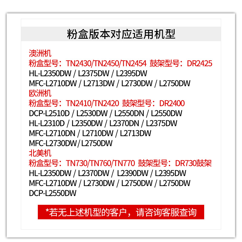 步鲁适用兄弟L2750硒鼓L2350dw打印机hl-l2375墨盒2395粉盒mfc-l2710一体机2713墨粉2730碳粉国外版美版澳版 - 图1