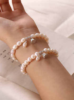 天然淡水珍珠手链女款小众轻奢两世欢手串送女友妈妈闺蜜生日礼物