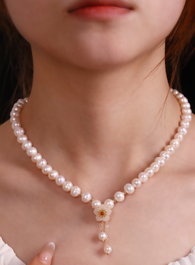 天然淡水珍珠项链女桃花转运珠