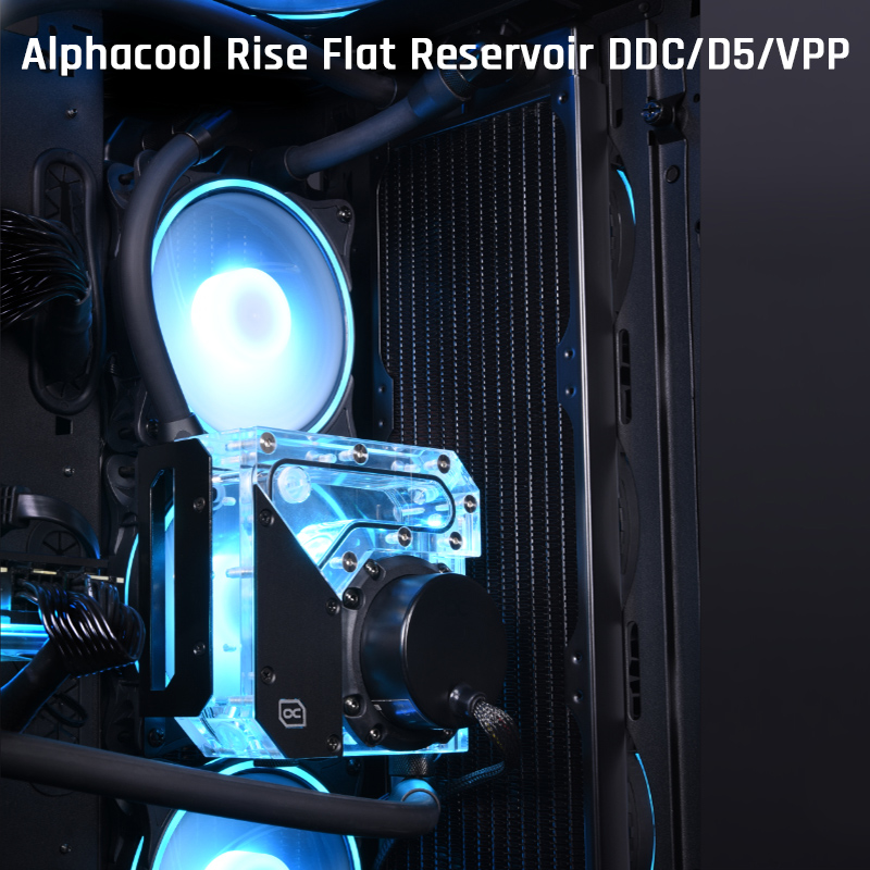 欧酷Alphacool Rise Flat120mm方形水箱 DDC/D5水泵水冷泵箱一体-图2