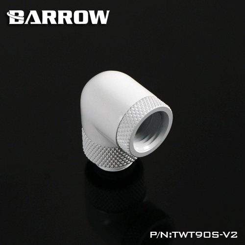 Barrow G1/4 黑/银色 90度双旋转转接座 TWT90S - 图2