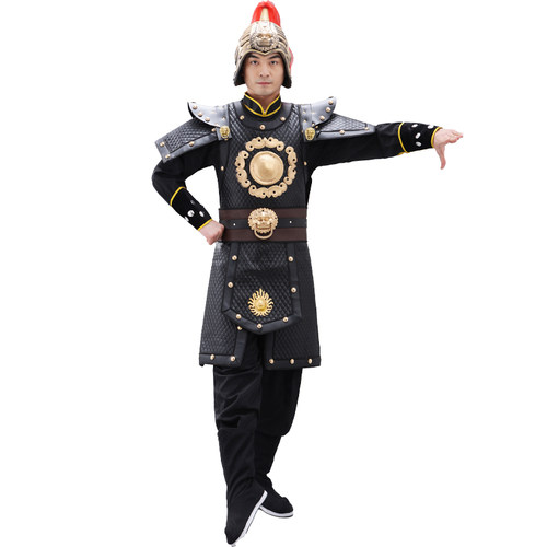 新款古代盔甲可穿将士铠甲服装真人盔甲男影视剧将军演出甲胄定制 - 图2