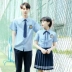 Đồng phục giáo viên trường hè phù hợp với áo sơ mi ngắn tay trường trung học phổ thông gió phiên bản tiếng Hàn của mẫu giáo phục vụ giáo viên mẫu giáo - Đồng phục trường học / tùy chỉnh thực hiện