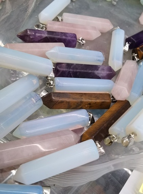 情侣蛋白水晶六棱柱吊坠六角柱