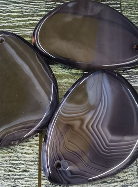 天然条纹玛瑙紫红绿黑玛瑙吊坠水滴形不规则片状DIY手工饰品配件