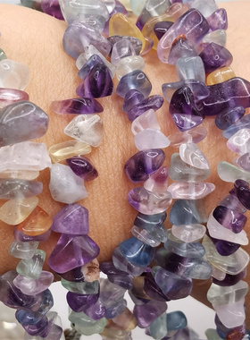 情侣碎石手串天然彩莹碎石手链