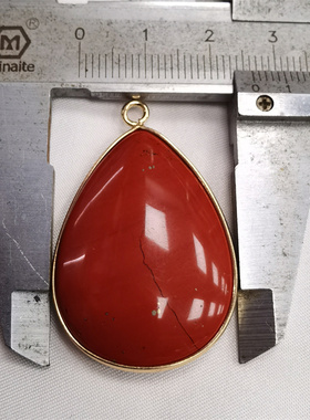 天然水晶水滴吊坠镶金边坠子配件