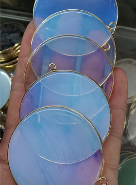 50MM水晶元片包边吊坠宝石配饰