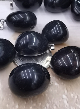 黑耀玛瑙红石不规则吊坠