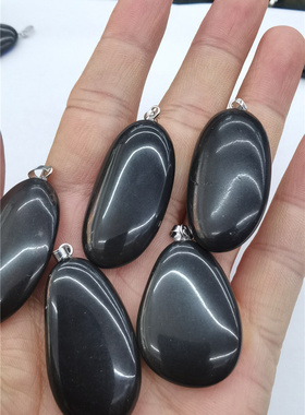 砭石吊坠随形 火山能量石吊坠项链半宝石