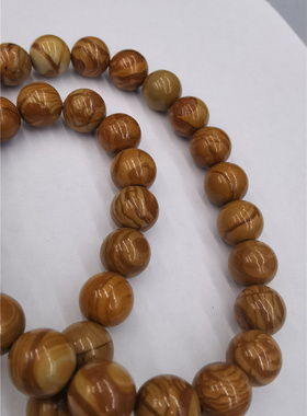 黄木纹裸石散珠串珠可饰品DIY