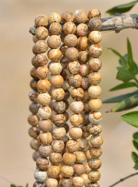 画图裸石圆珠直孔串珠手工配件