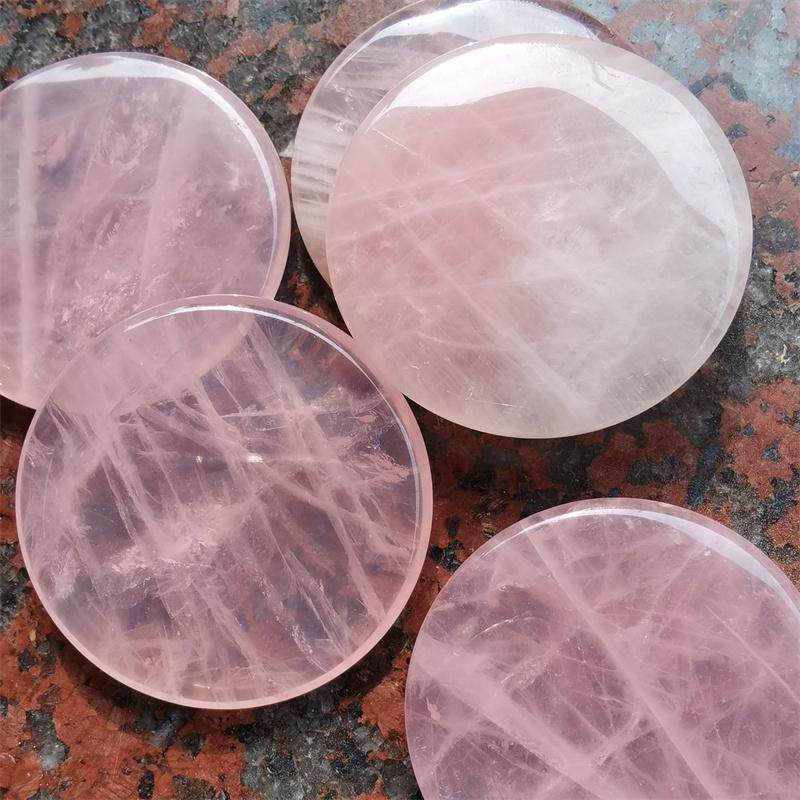 50MM天然原石嫁接睫毛粉晶原石圆片切割打磨爱心贴片摆件饰品装饰,淘宝优惠券,粉丝福利购,淘宝优惠卷