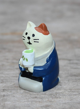 日式风搞怪猫咪树脂摆件