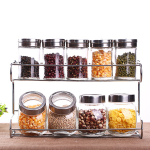 19.9元包邮   艾森特 调味罐 置物架2层10件套带架