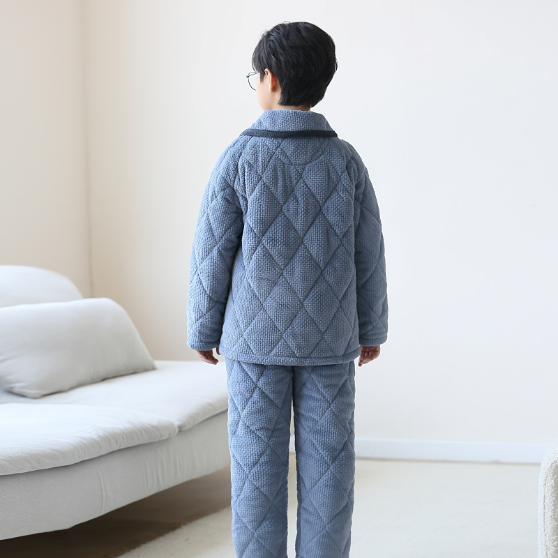 噜噜牛冬季儿童睡衣男孩法兰绒夹棉三层加厚加绒中大童男童家居服,淘宝优惠券,粉丝福利购,淘宝优惠卷