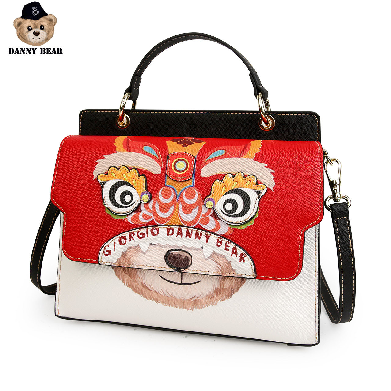丹尼熊双面可用新款国潮风女手提包 丹尼熊箱包女士包袋